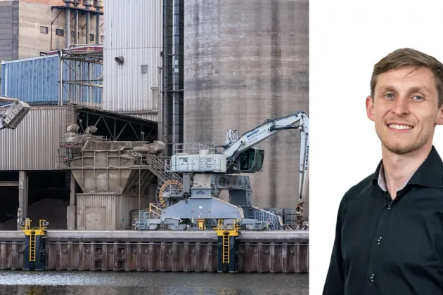 Industrial plant and a man, Felix Schulz. Photo.
