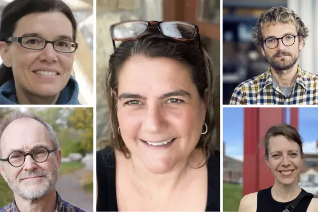 Five people: Chistine Wamsler, Lennart Olsson, Emily Boyd, Wim Carton and Melissa García-Lamarca. Photos.