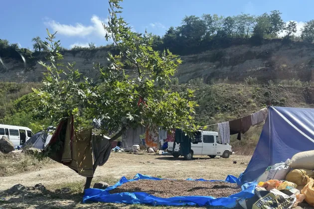 Farm workers' tents in Turkey. Photo.