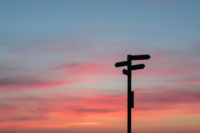crossroad signs. Photo.