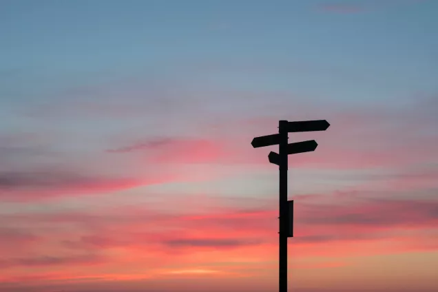 crossroad signs. Photo.